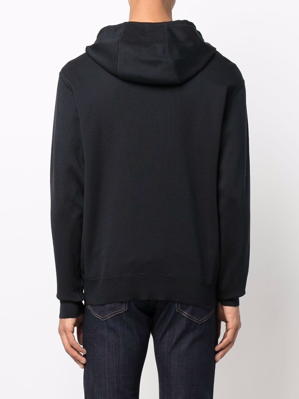 logo-embroidered knitted hoodie - 4