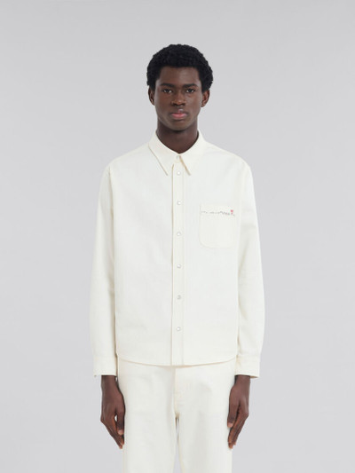 Marni WHITE DRILL SHIRT WITH MARNI MENDING outlook
