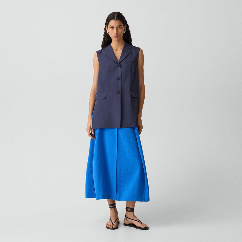 Theory Vented Vest in Washed Twill outlook