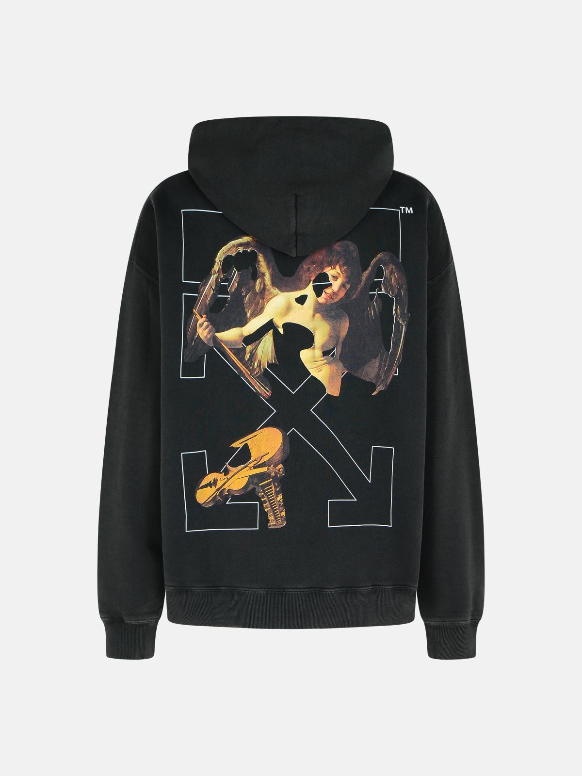 'CUPID ARROW' BLACK COTTON SWEATSHIRT - 3