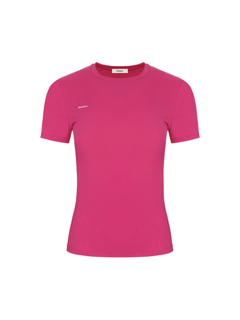 PANGAIA Womens 365 Cotton-Stretch T-shirt - Howlite Pink outlook