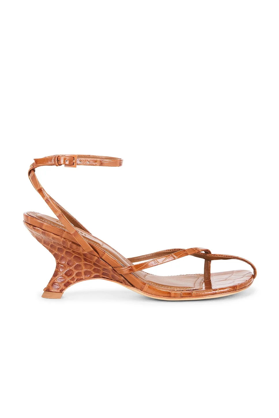 Kelsey Embossed Leather Strappy Wedge - 1