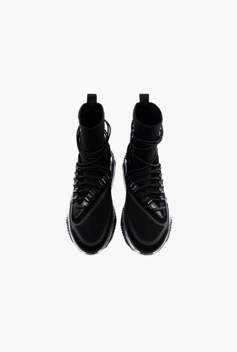 Black and silver mesh and knit B-Bold Runner sneakers with elastic bands 4