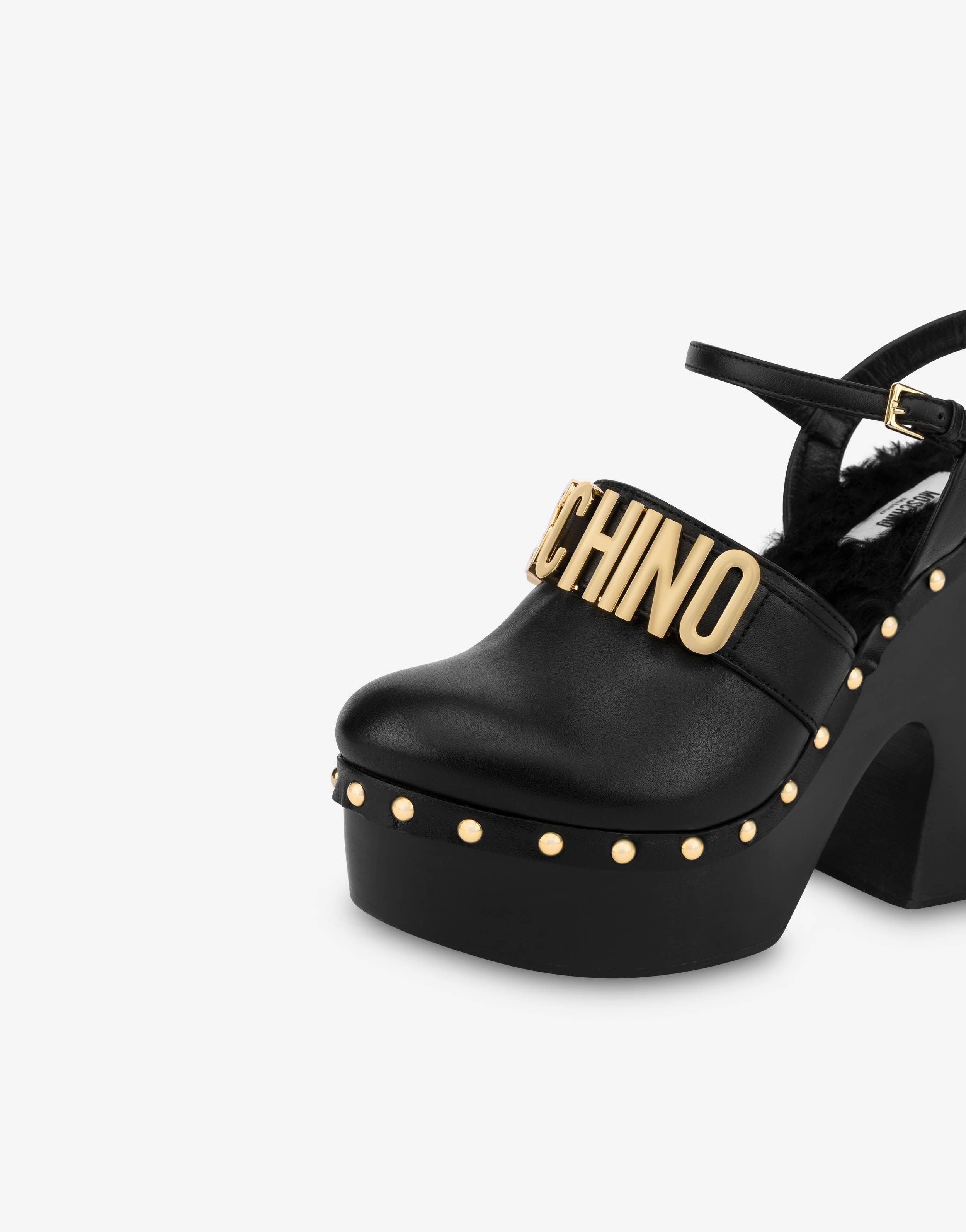 LETTERING LOGO CALFSKIN CLOGS - 4