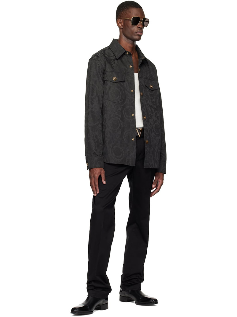 Black Cotton-Gabardine Chino Trousers 5
