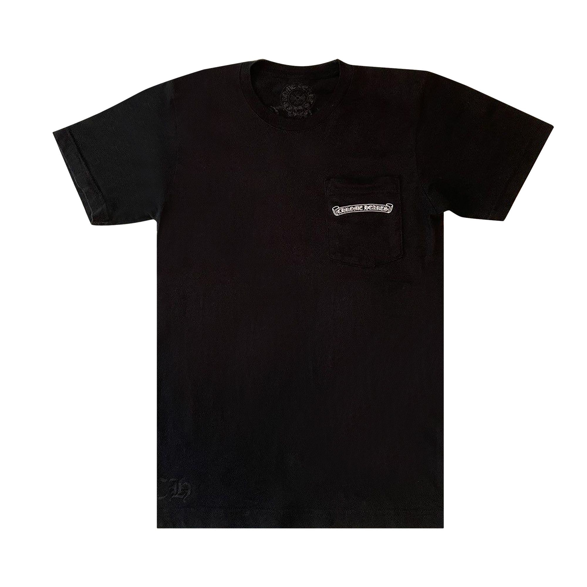 Chrome Hearts Scroll Logo Pocket Tee 'Black' - 1