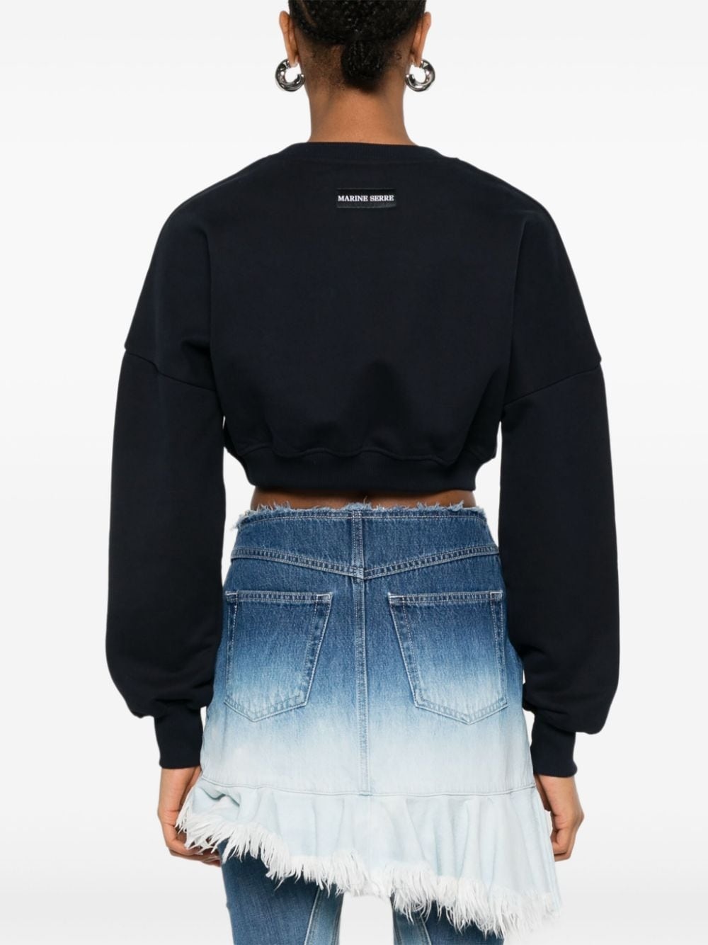 Moon-logo cropped sweatshirt - 4