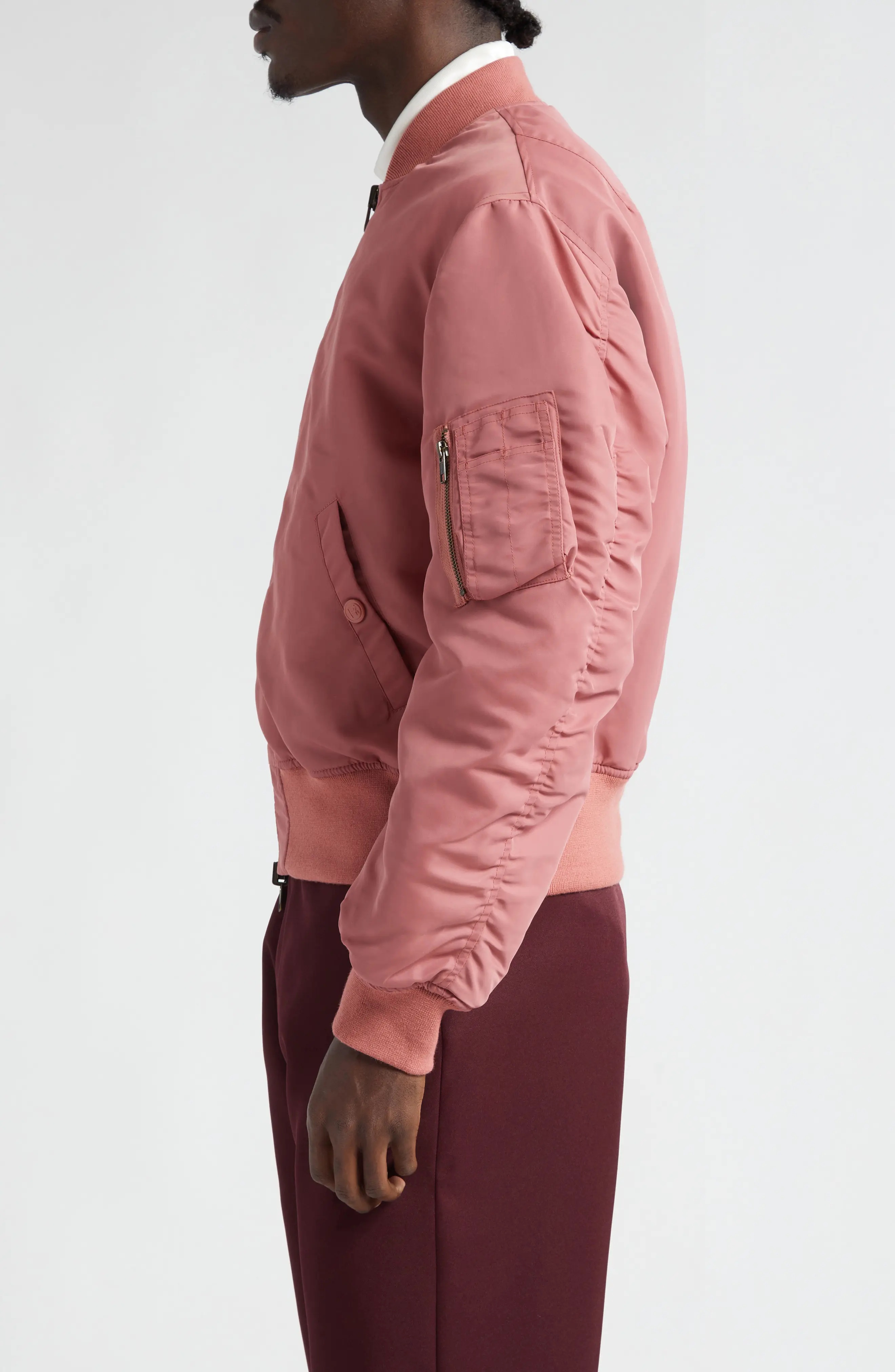 Martine Rose logo-print padded bomber jacket - Pink