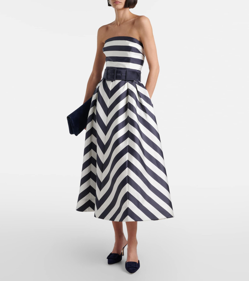 REBECCA VALLANCE Ariadne striped midi dress outlook