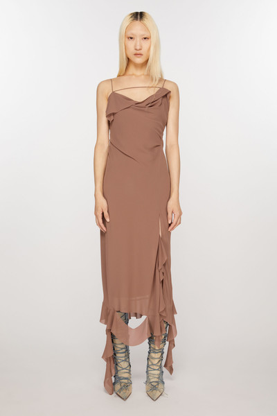 Acne Studios Ruffle strap dress - Toffee brown outlook