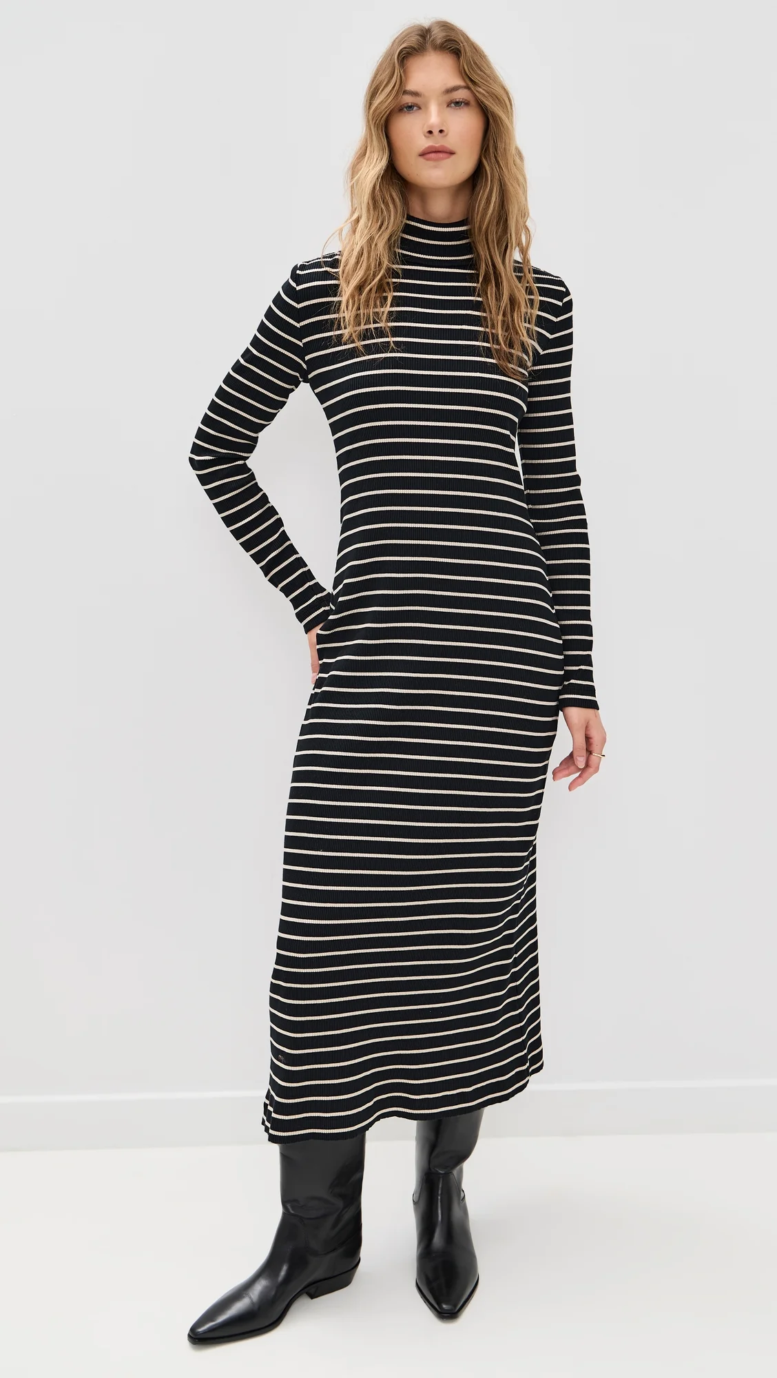 Frances Dress In Stripe Rib - 1