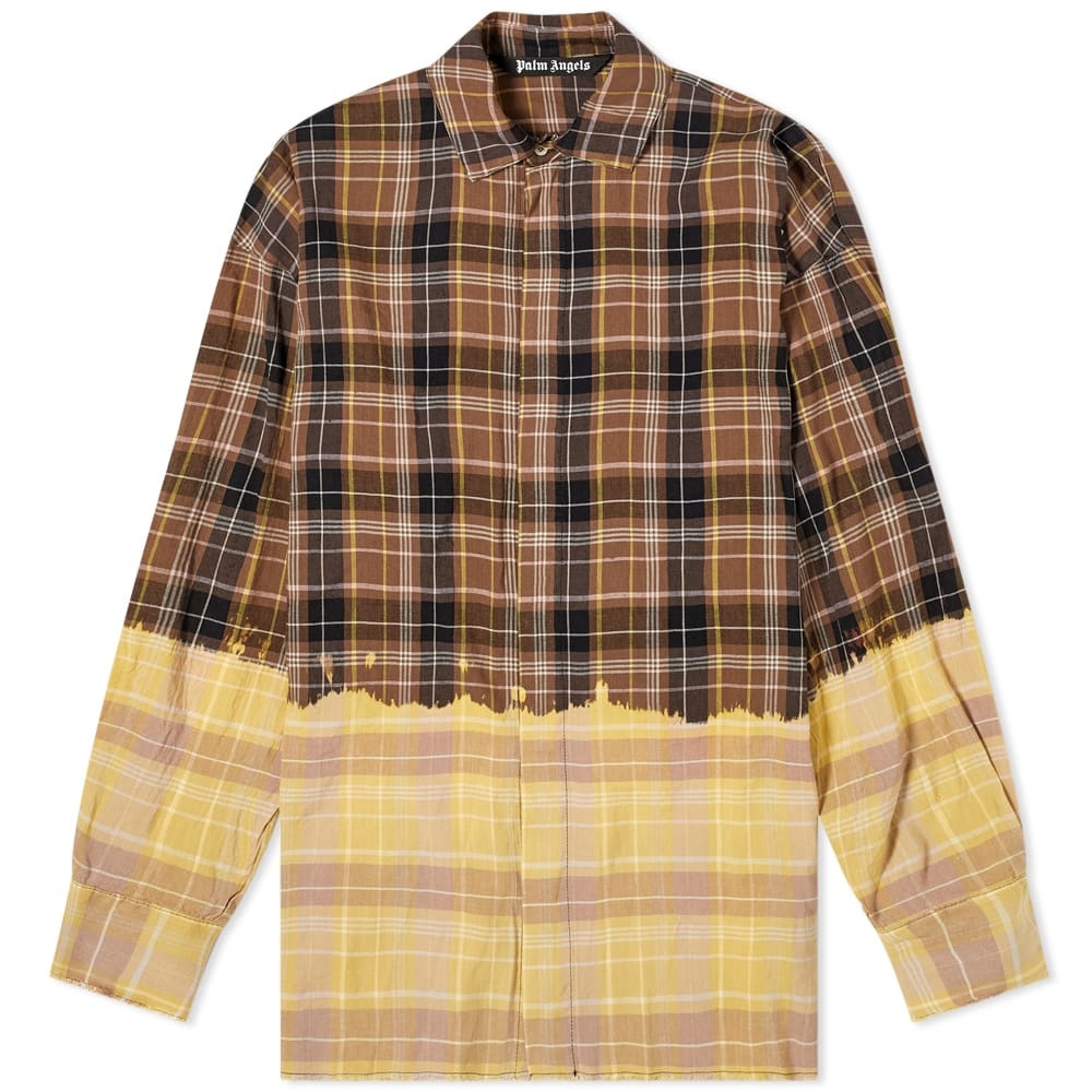 Palm Angels Bleached Hem Check Overshirt - 1