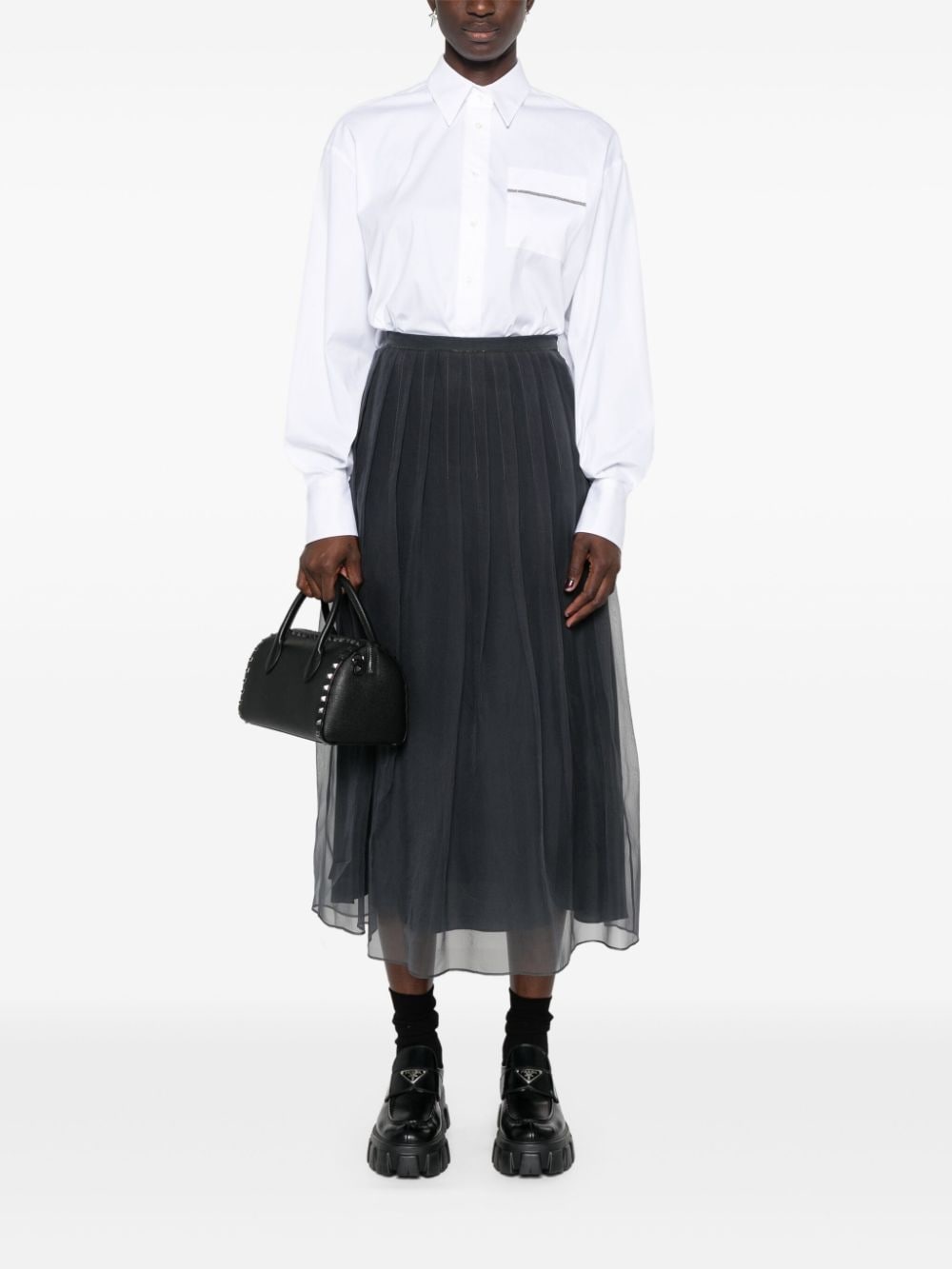 Silk organza midi skirt - 5