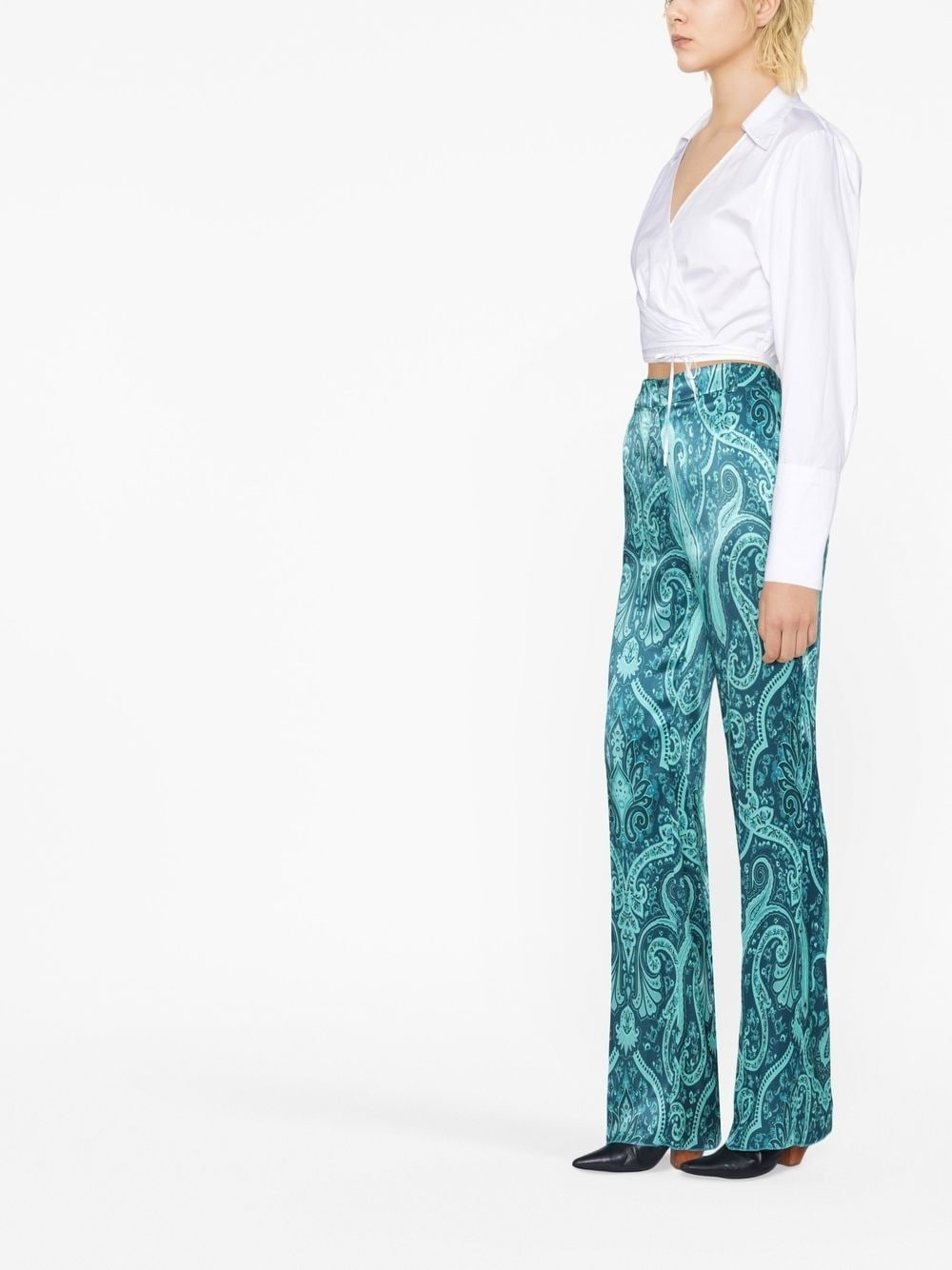 paisley-print tailored trousers - 3