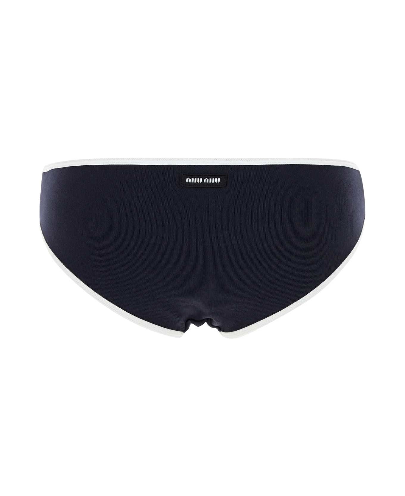 Midnight Blue Stretch Nylon Bikini Bottom - 2
