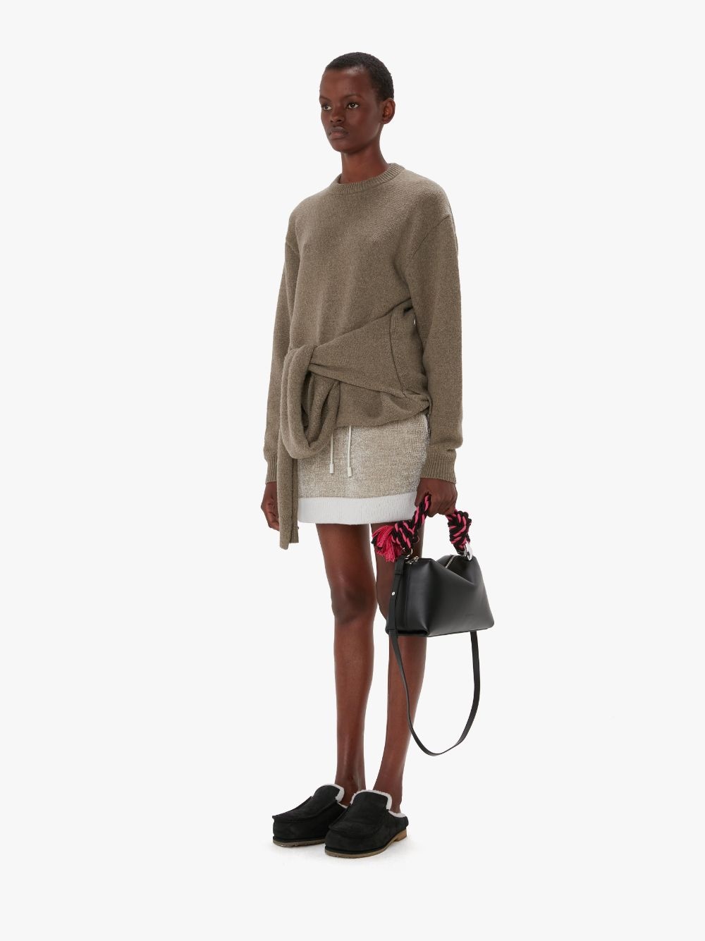 DRAPED TIE-FRONT SWEATER - 4