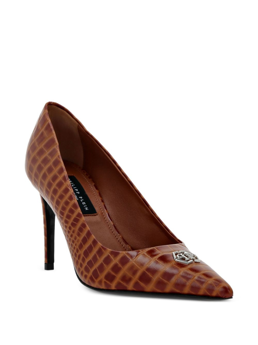 90mm crocodile-embossed pumps - 2