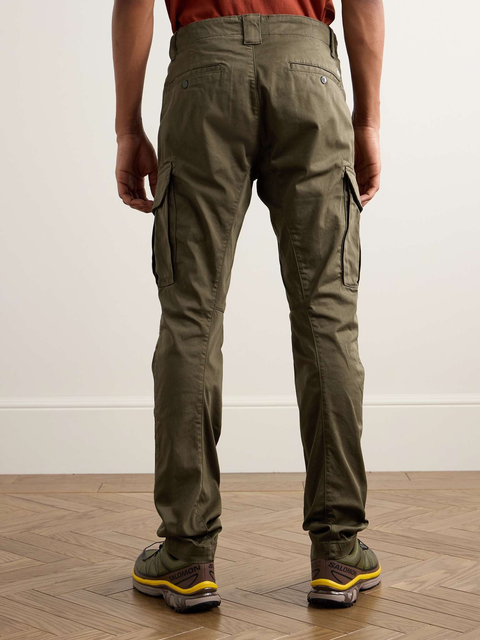 Slim-Fit Tapered Logo-Appliquéd Stretch-Cotton Sateen Cargo Trousers - 4