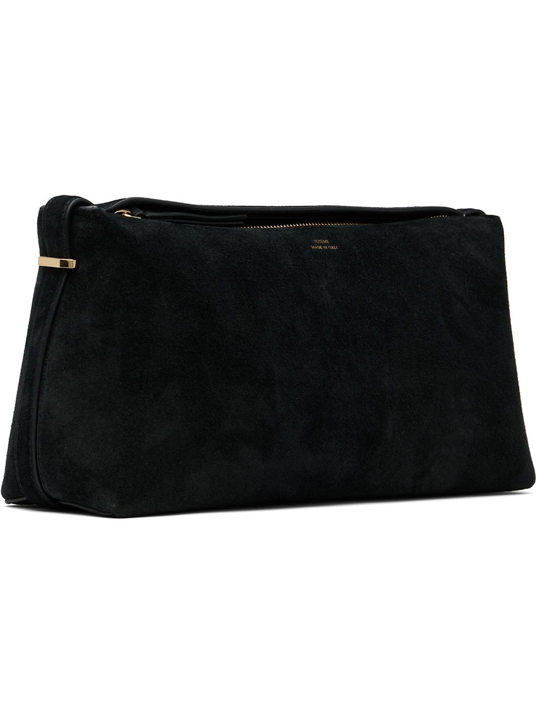 Black Belted Suede Clutch - 2