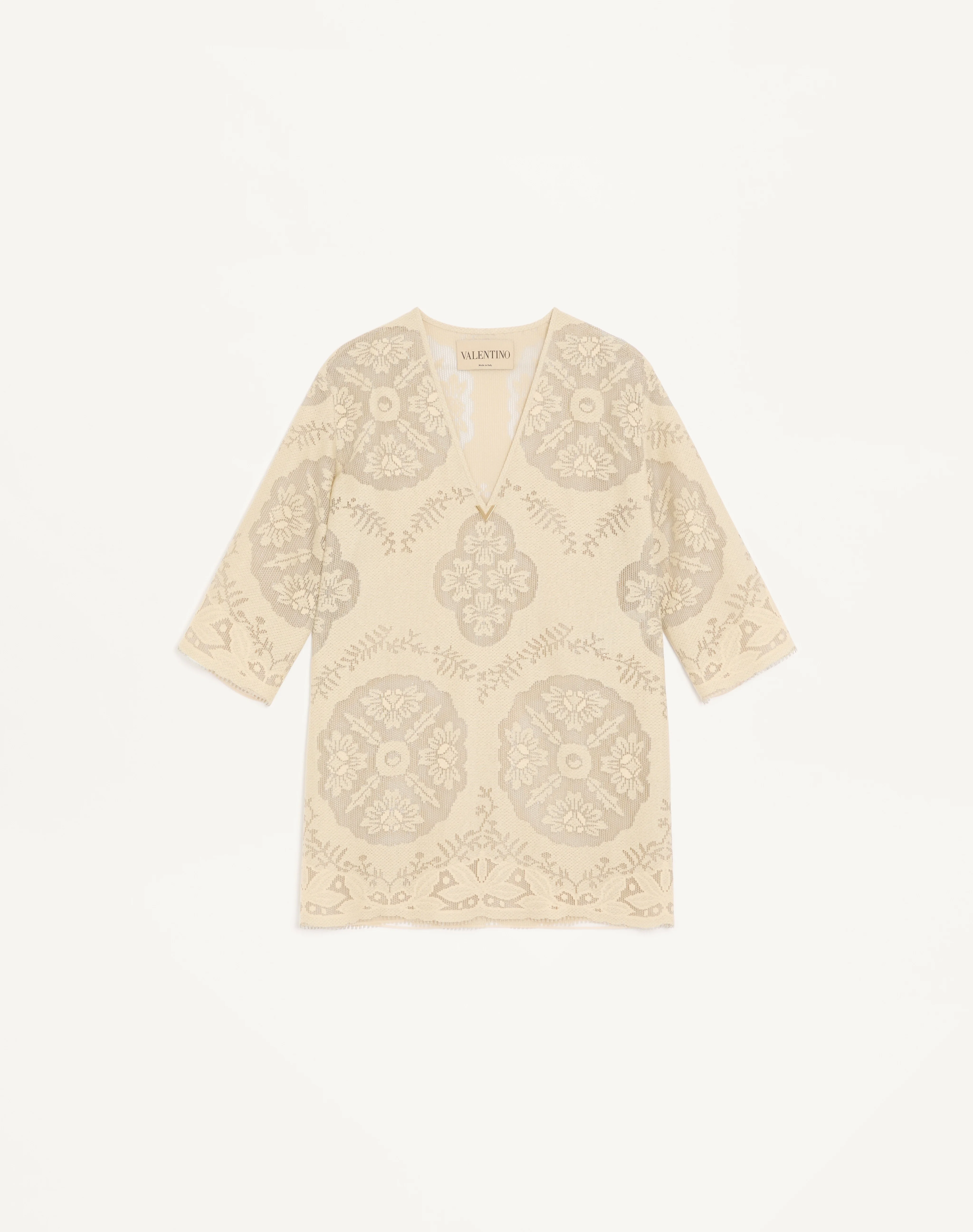 SHORT DRESS IN FLORAL STAMP BLANKET - 1