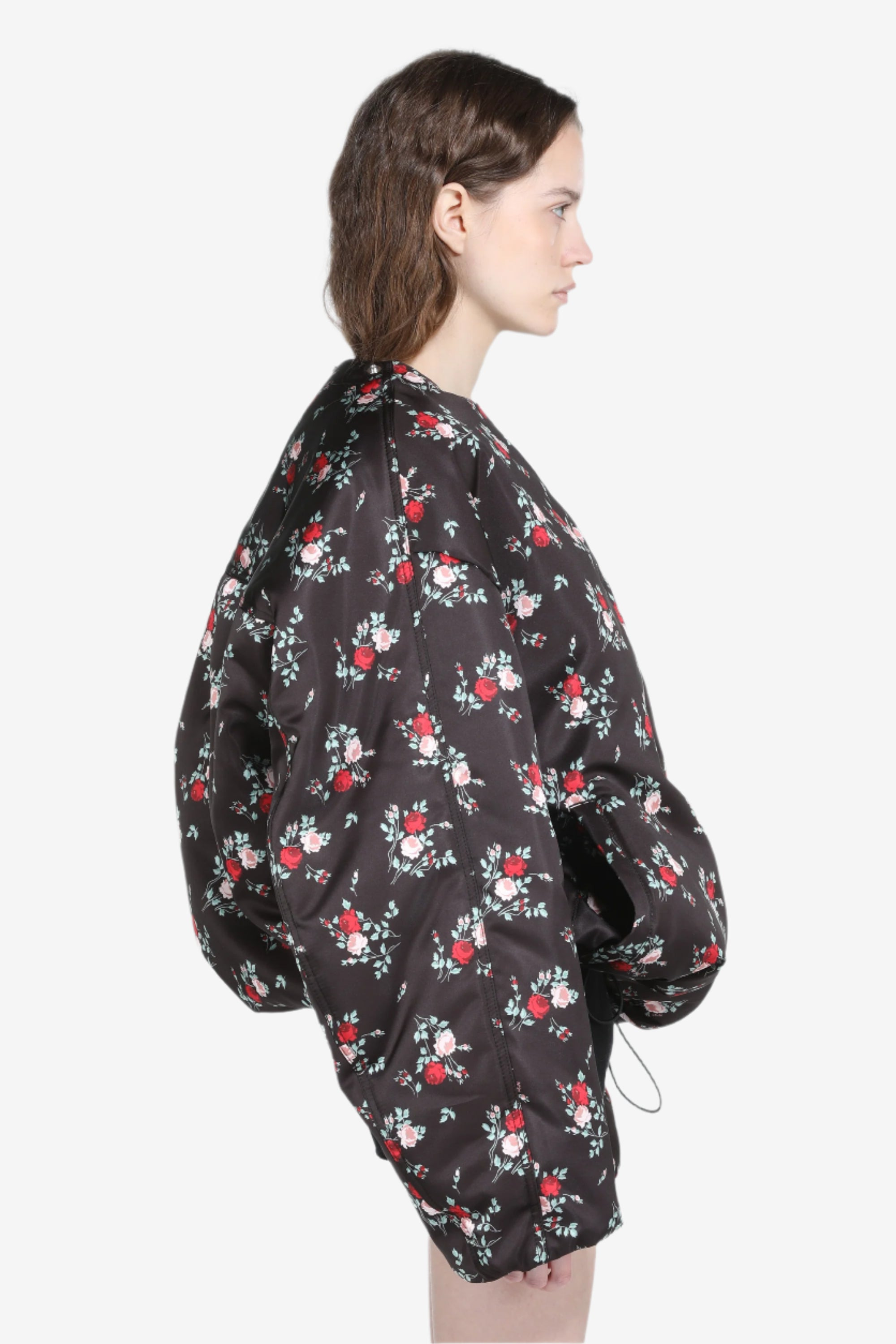PADDED BOMBER JACKET WITH FLORAL PRINT - 3