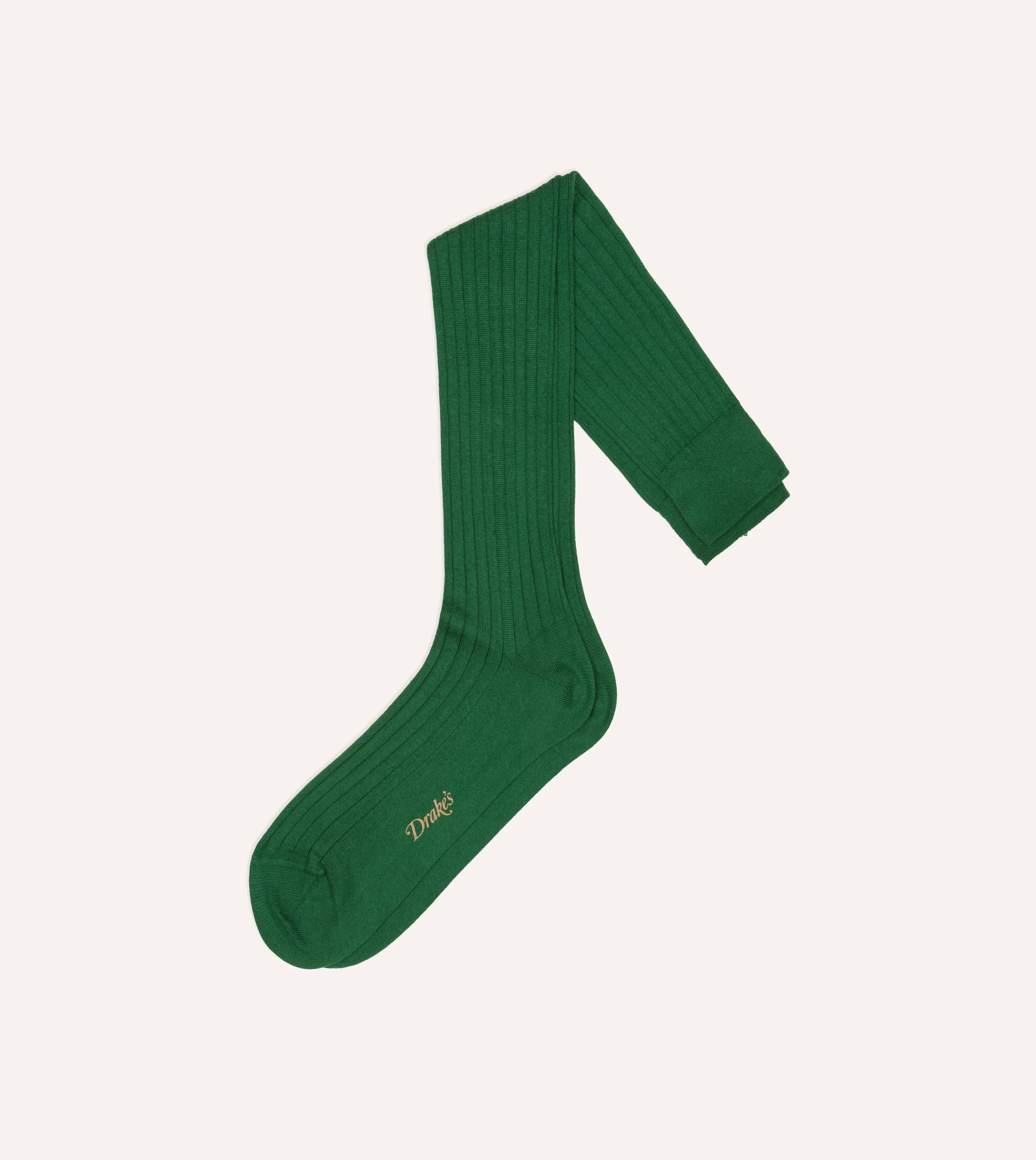 Green Cotton Over-the-Calf Socks - 1