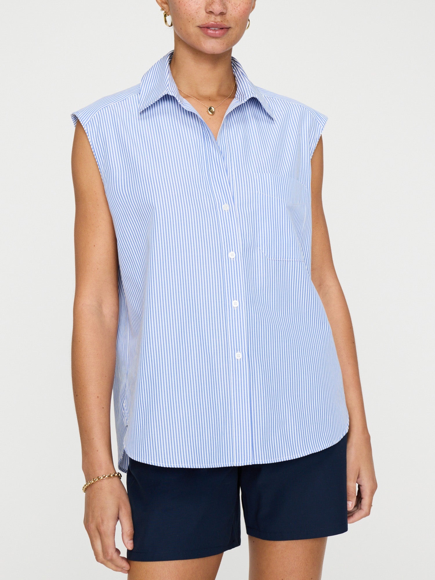 The Everyday Sleeveless Stripe Shirt - 4