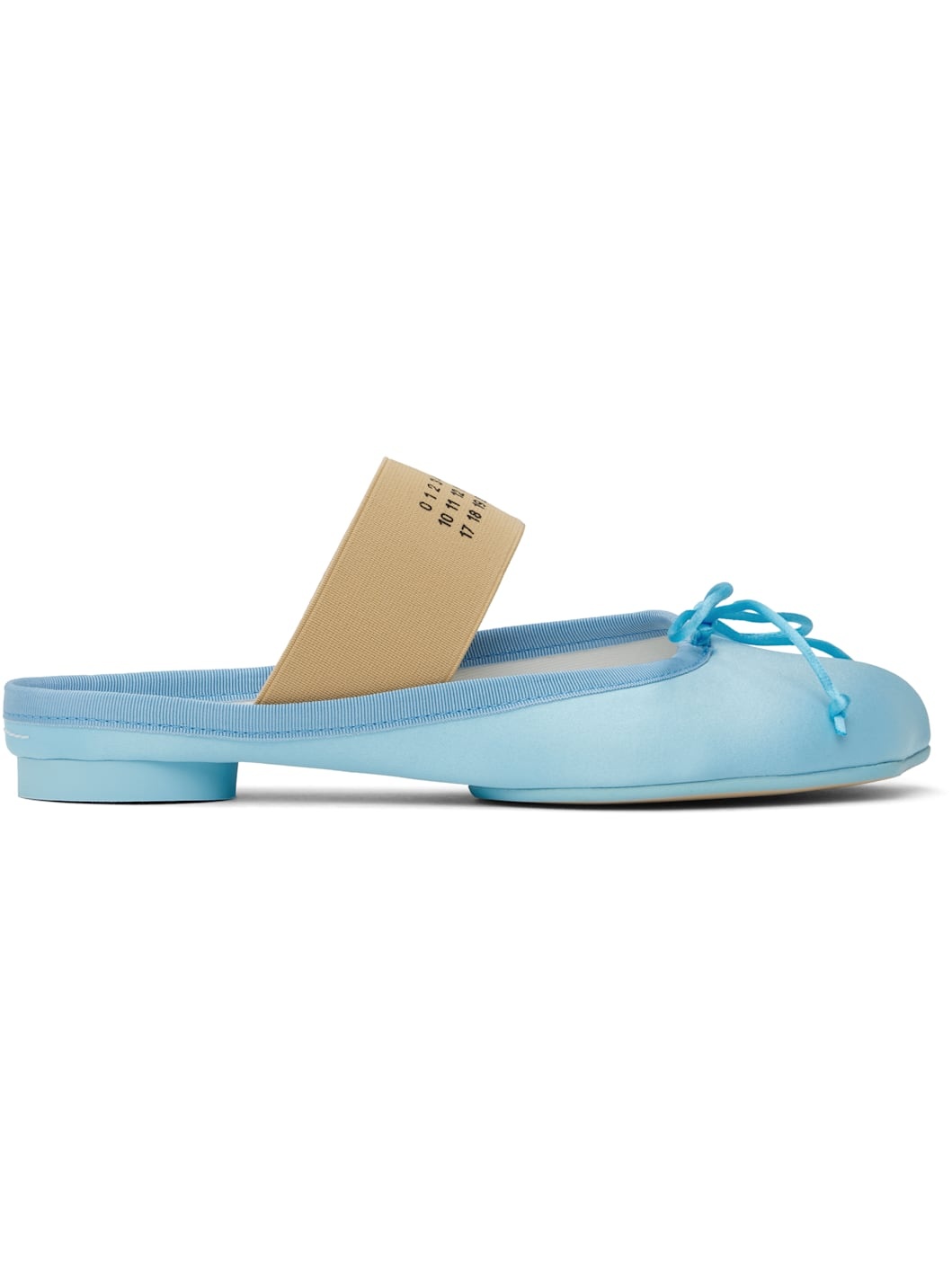 Blue Satin Ballerina Mules - 1