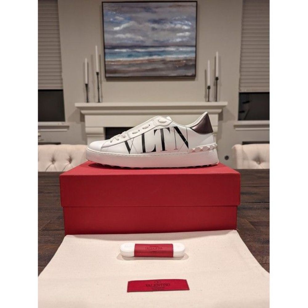 Valentino Garavani Women White/ Black Garavani Vltn Open Sneakers - 2
