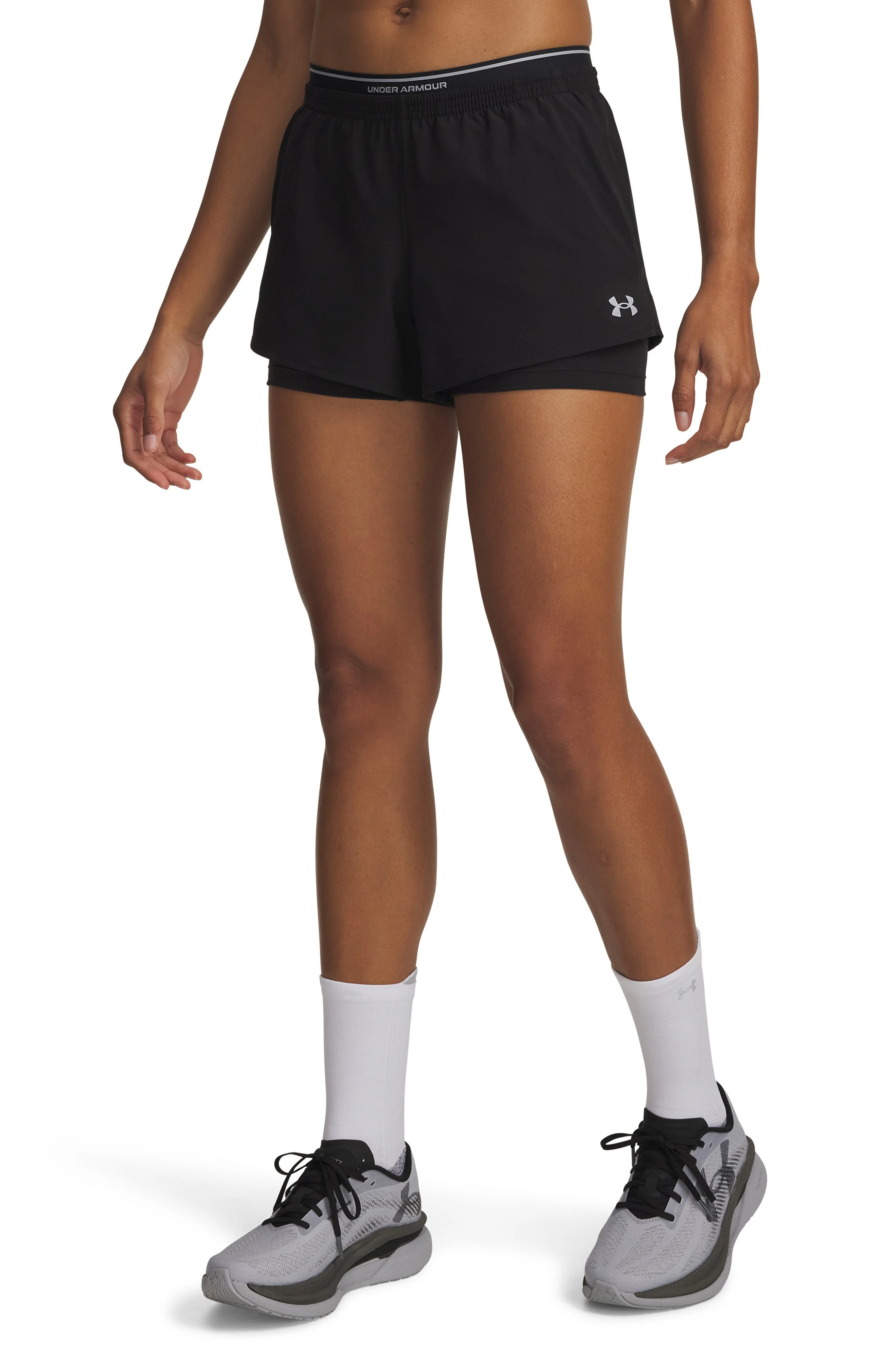 Under Armour Vanish 2-in-1 Athletic Shorts in Ultimate Black //Mod Gray at Nordstrom - 1