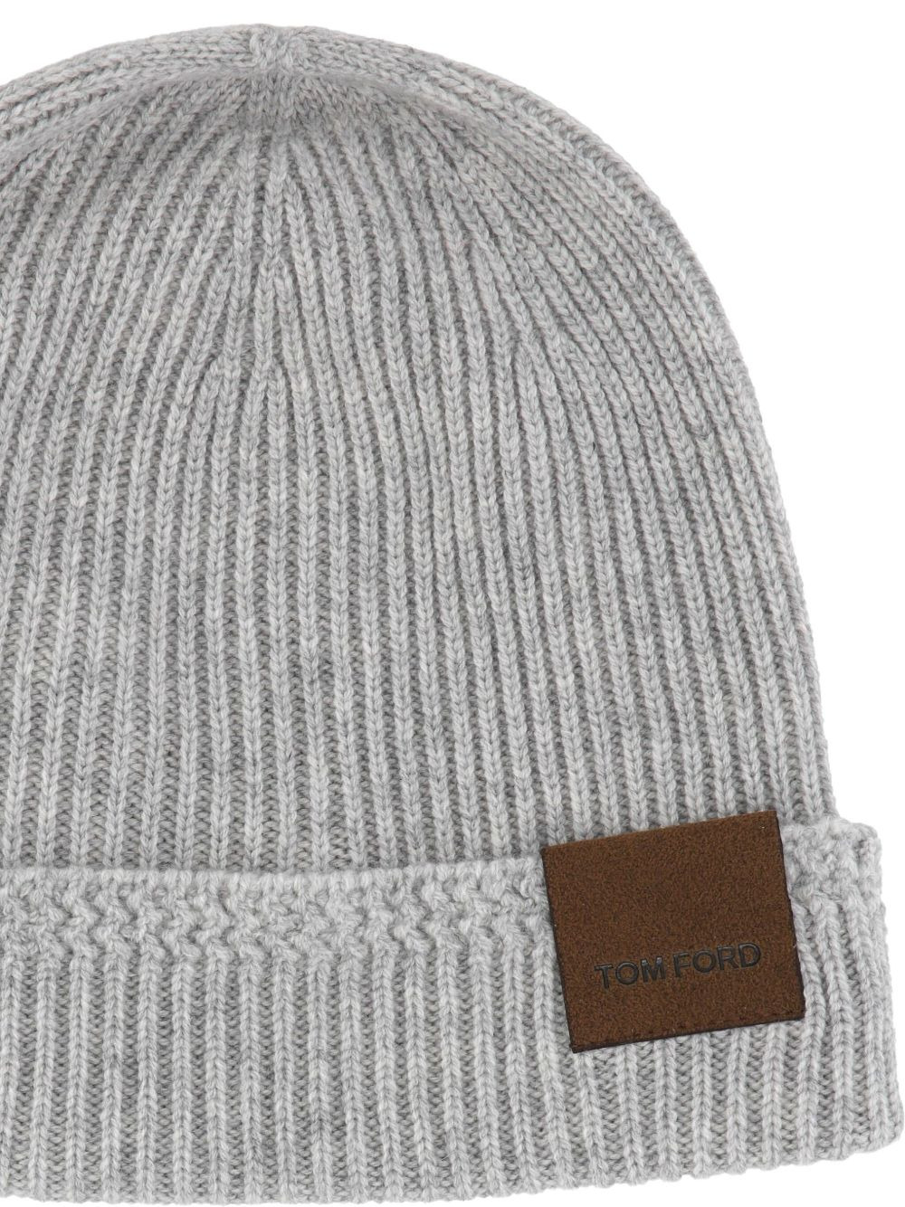ribbed patch beanie - 2