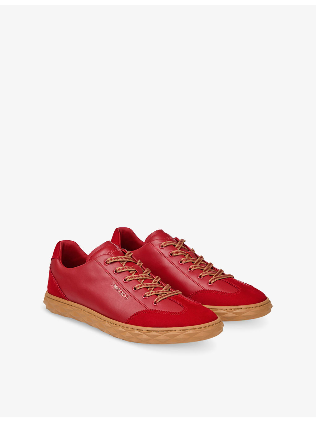 Diamond Light Logo-Embossed Leather Low-Top Trainers - 3