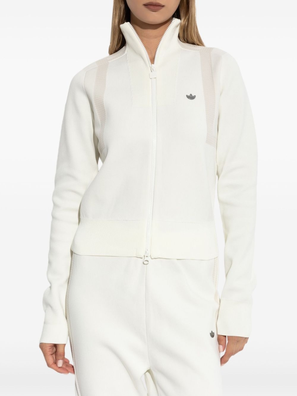 zip-front ribbed cardigan - 3