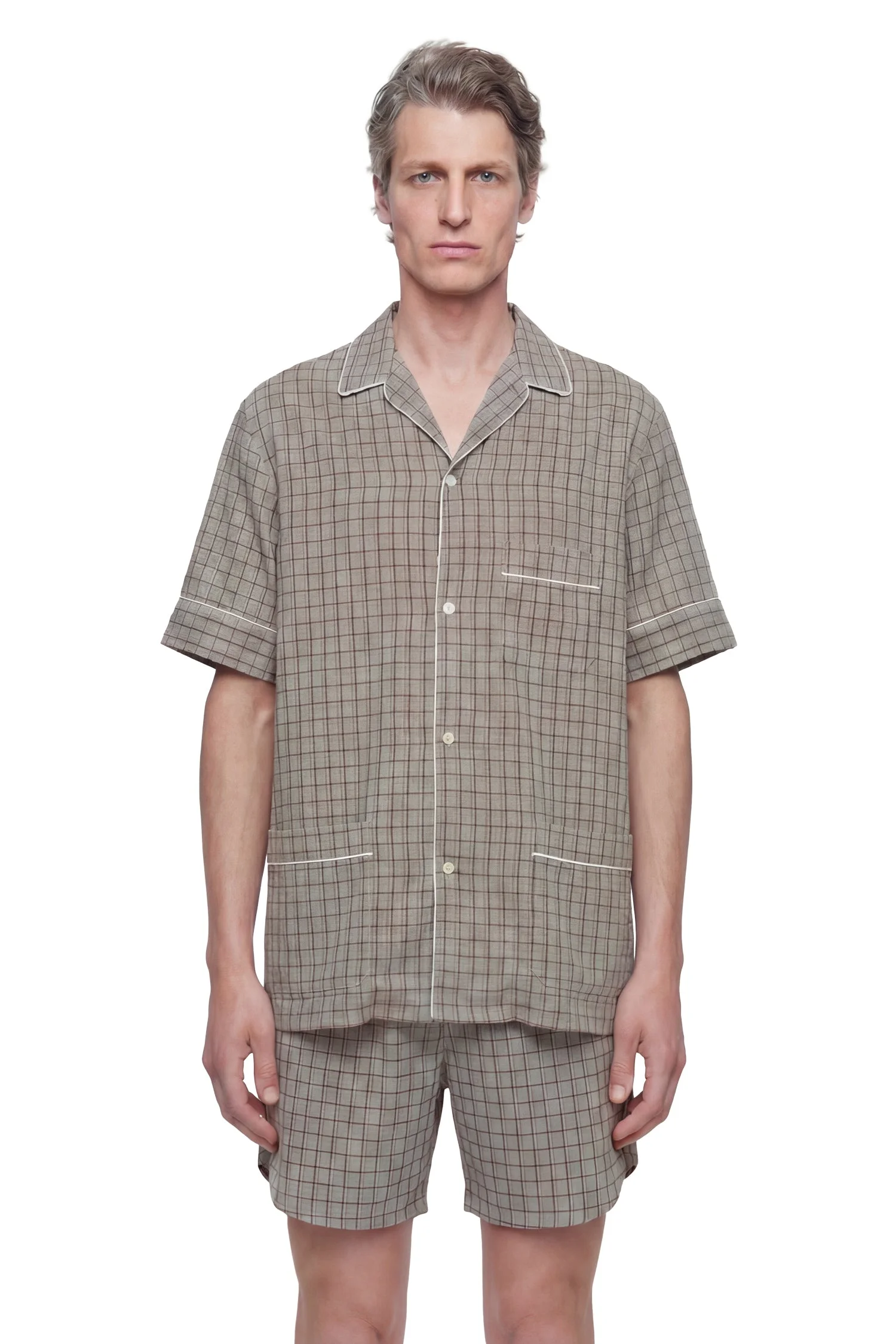 Viscose Linen Check Shirt - 1