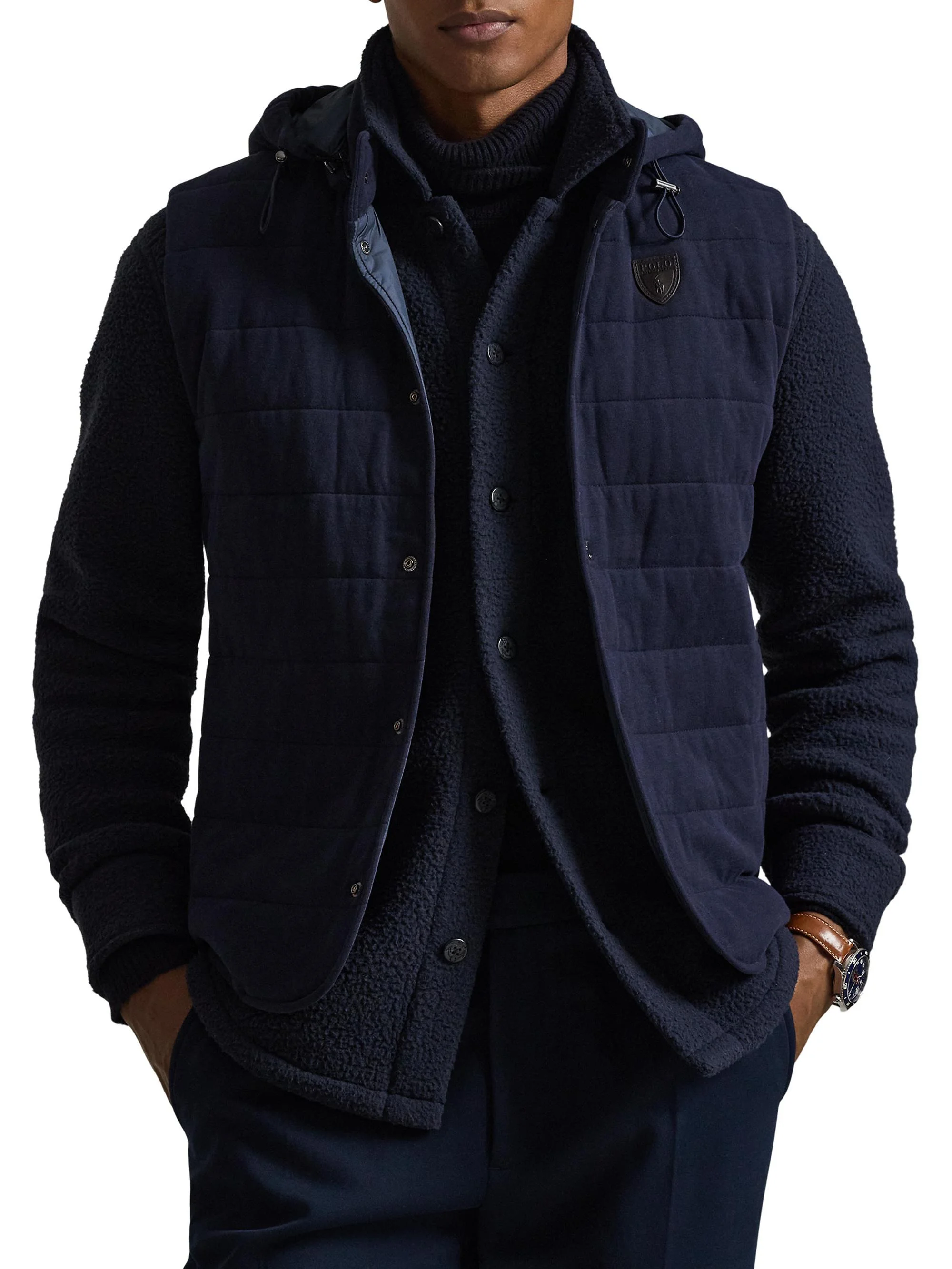 Men's Double-Knit Jersey Vest - Navy - 1