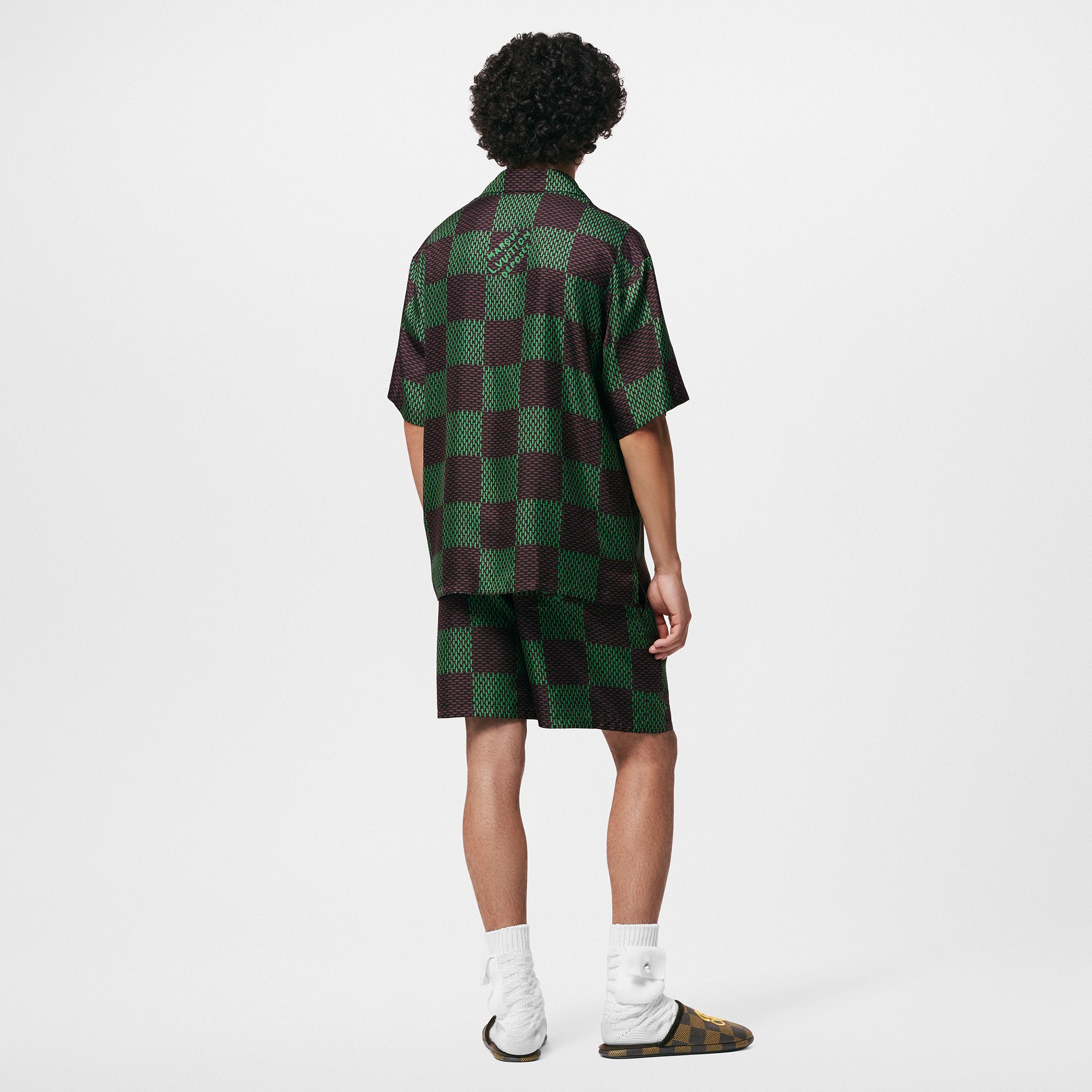 Open Collar Short-Sleeved Silk Shirt - 3