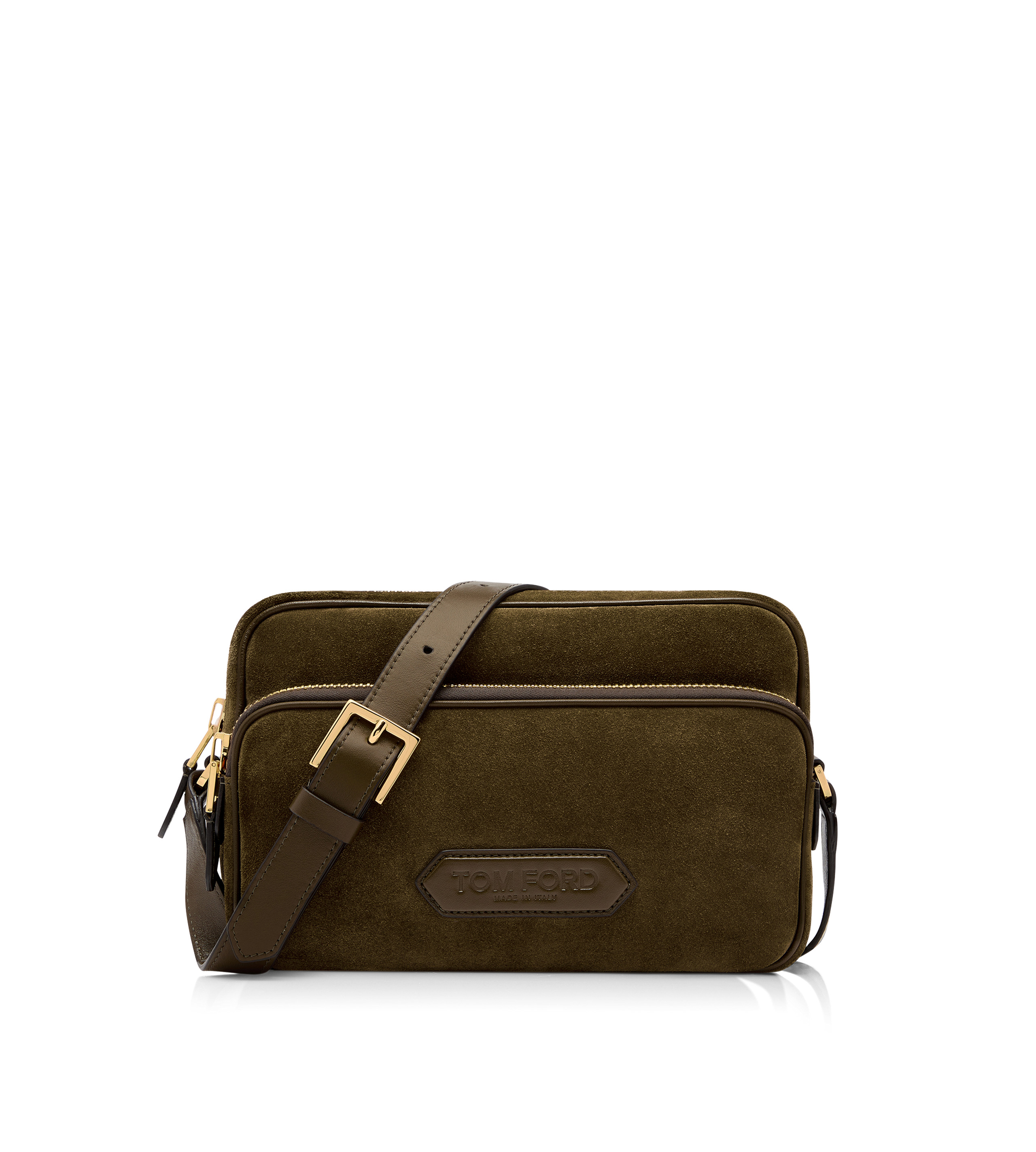 SUEDE DOUBLE ZIP MESSENGER - 1