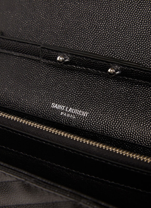 YSL Monogrammed Wallet Bag in Black - 7