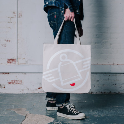 Iron Heart IH-TOTE-LOGO Printed Canvas Tote Bag - Iron Heart Logo Print outlook