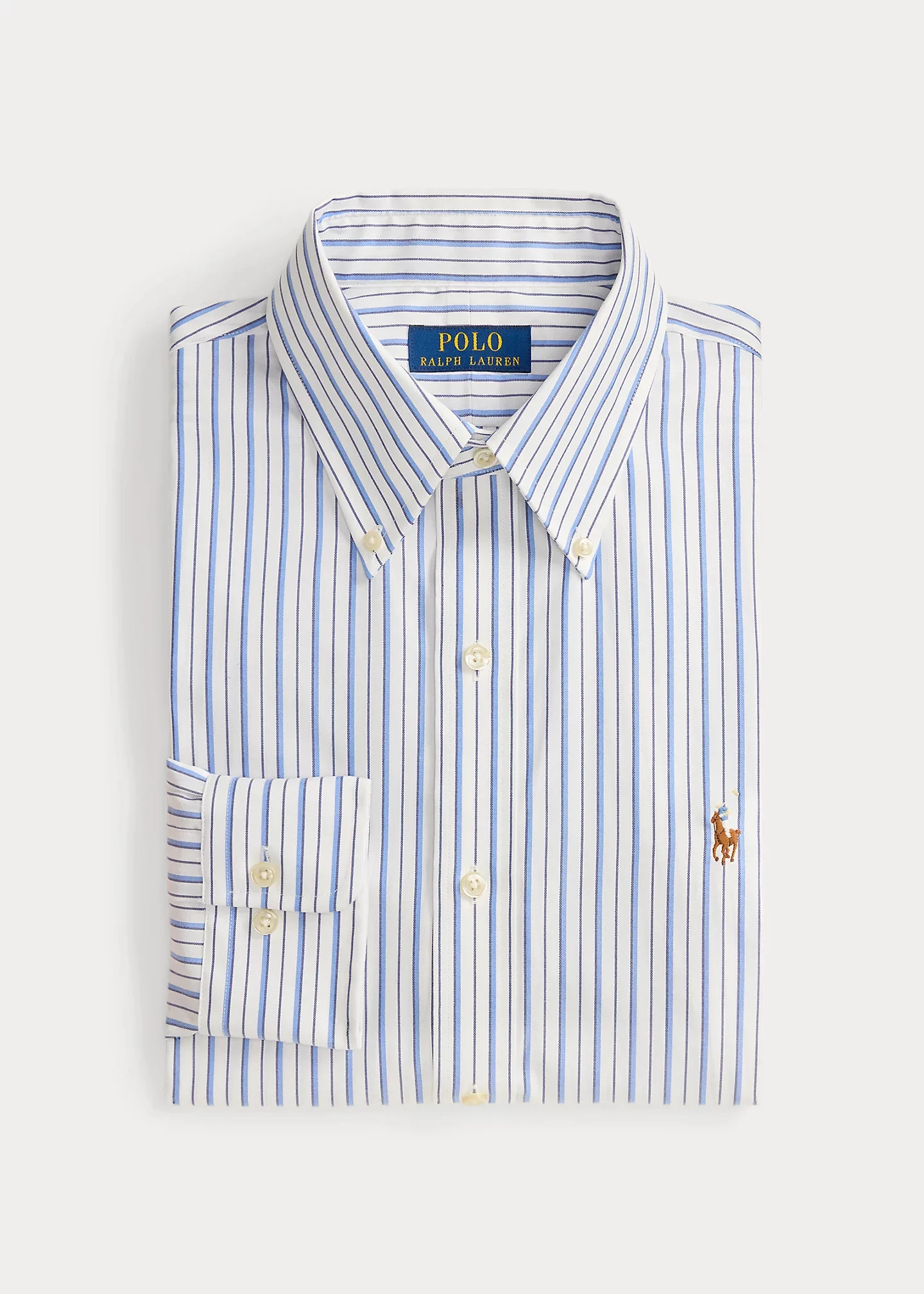 Custom Fit Striped Pinpoint Oxford Shirt - 1