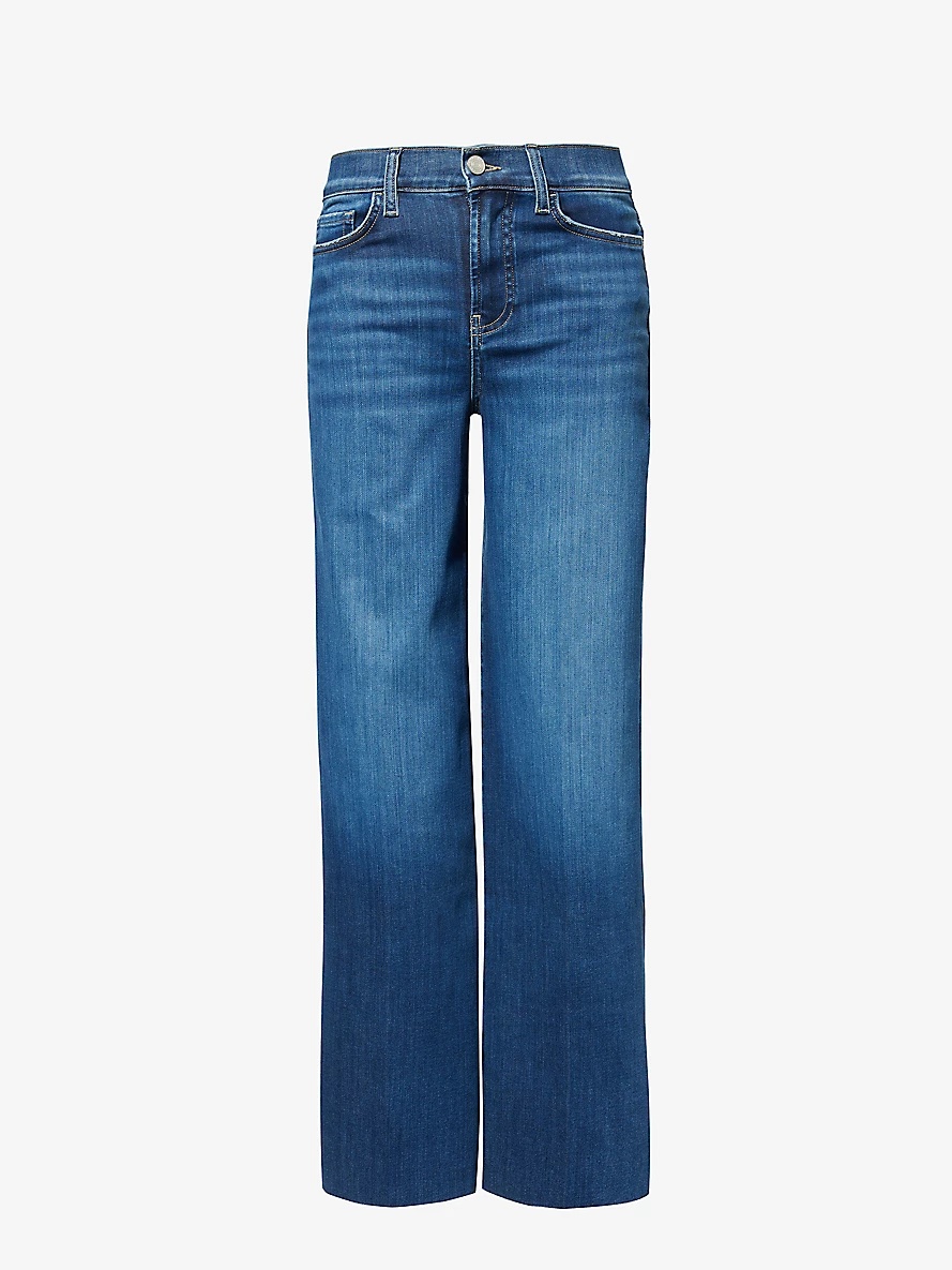 Le Slim high-rise wide-leg regular-fit stretch-denim jeans - 1