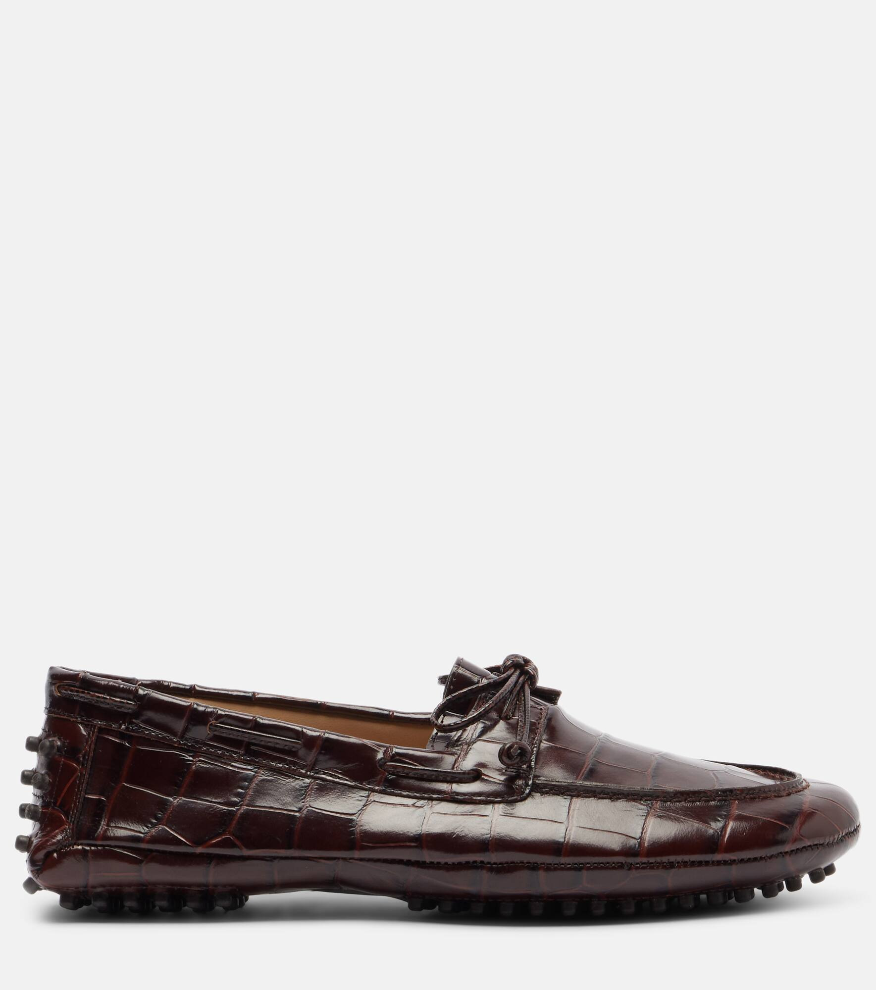 Croc-effect driving shoes - 4