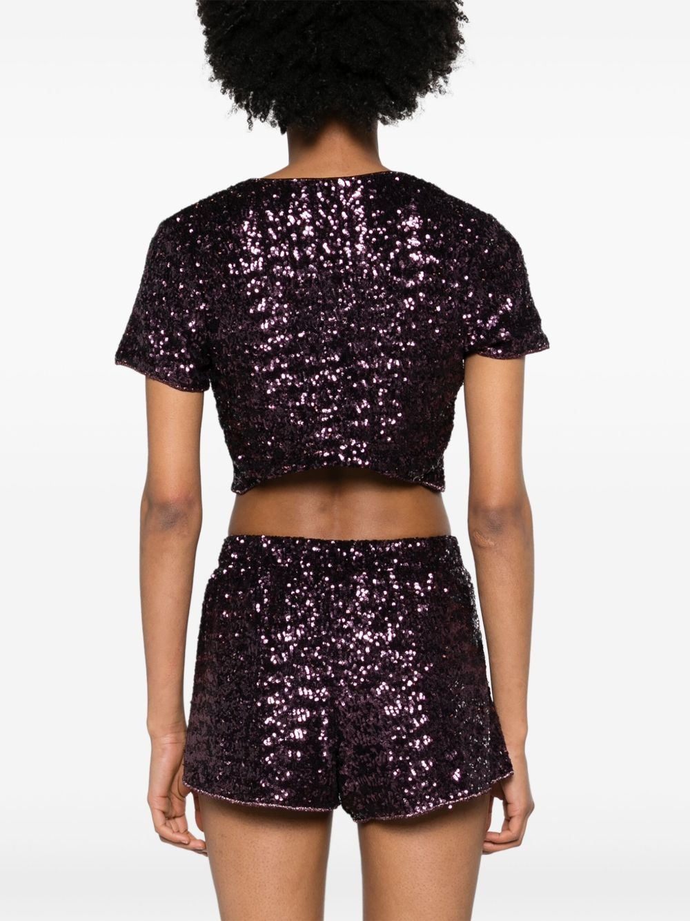 sequinned cropped cardigan - 4