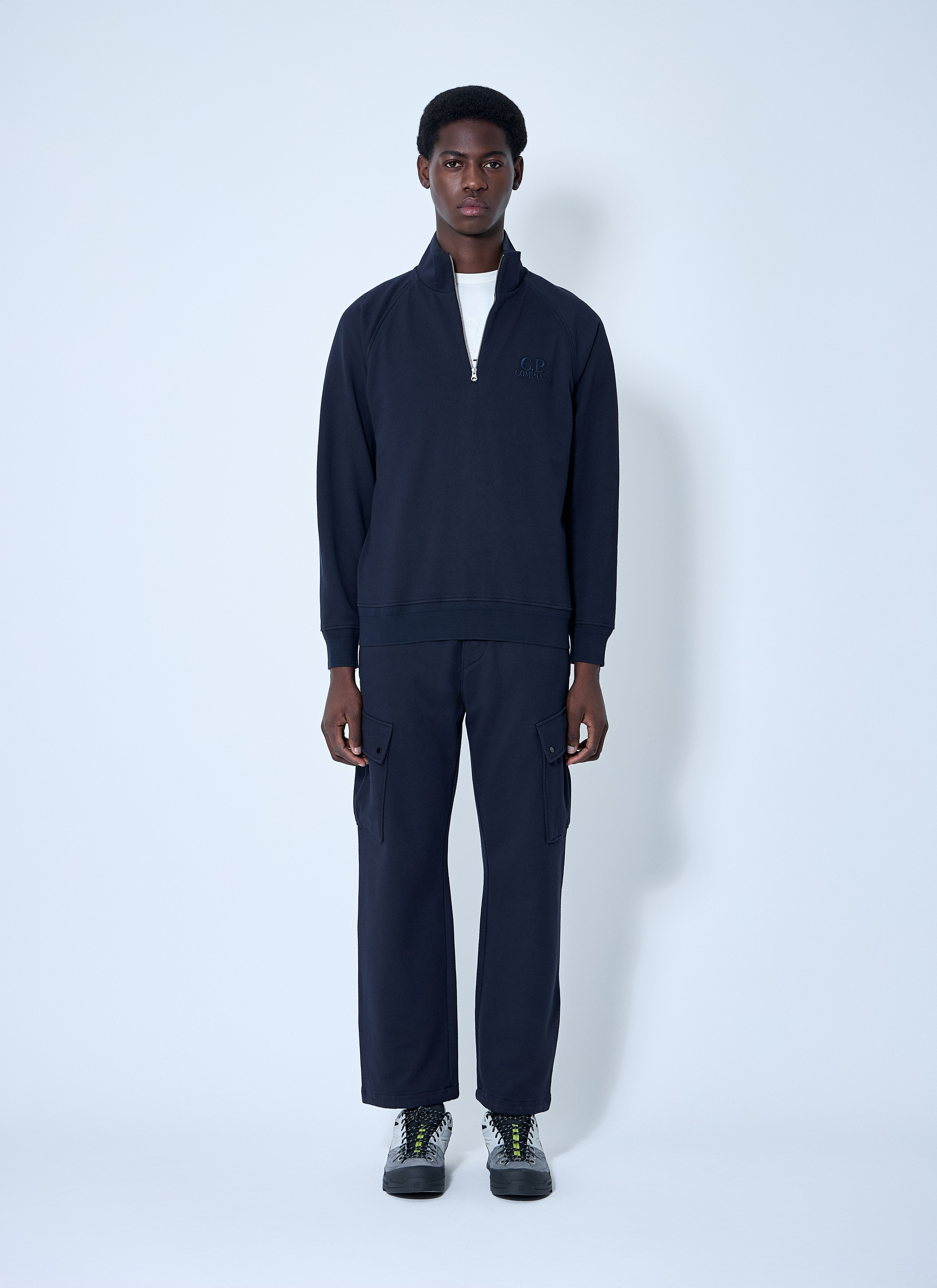 C.P. Company Men Diagonal Raised Fleece Cargo Pants - 2