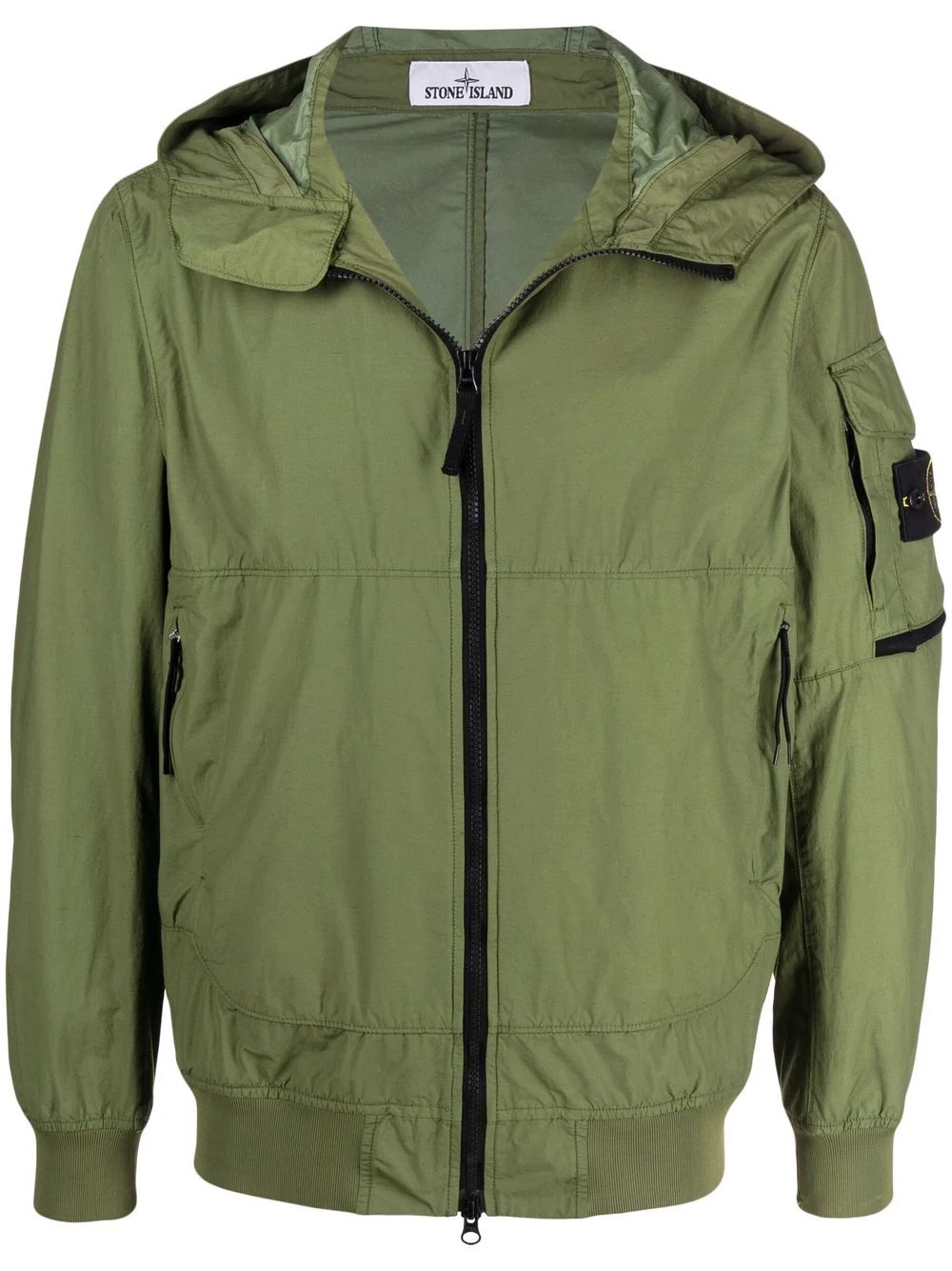 Compass-patch zip-front lightweight jacket - 1