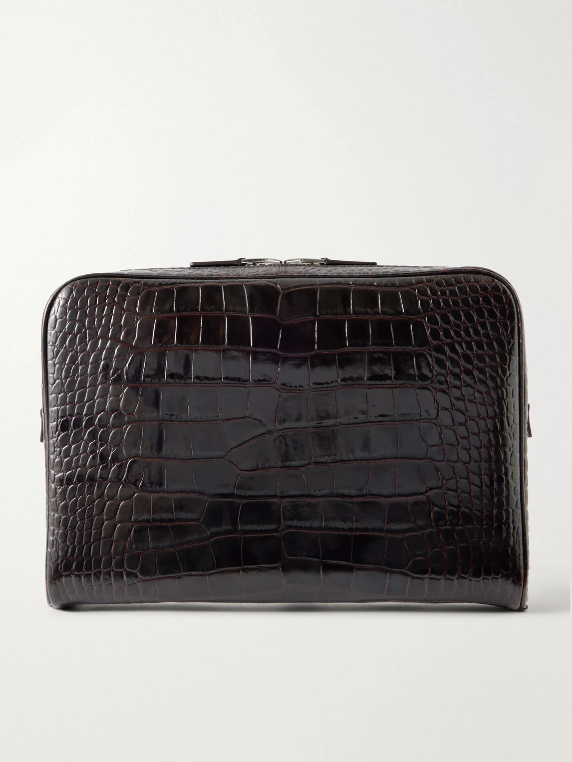 Croc-Effect Leather Pouch - 1