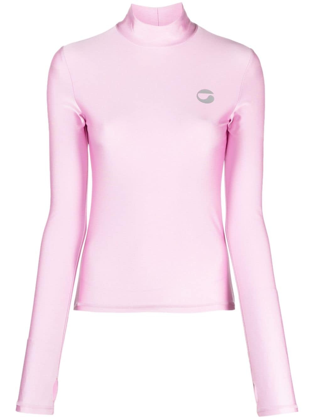 logo-print long-sleeve top - 1