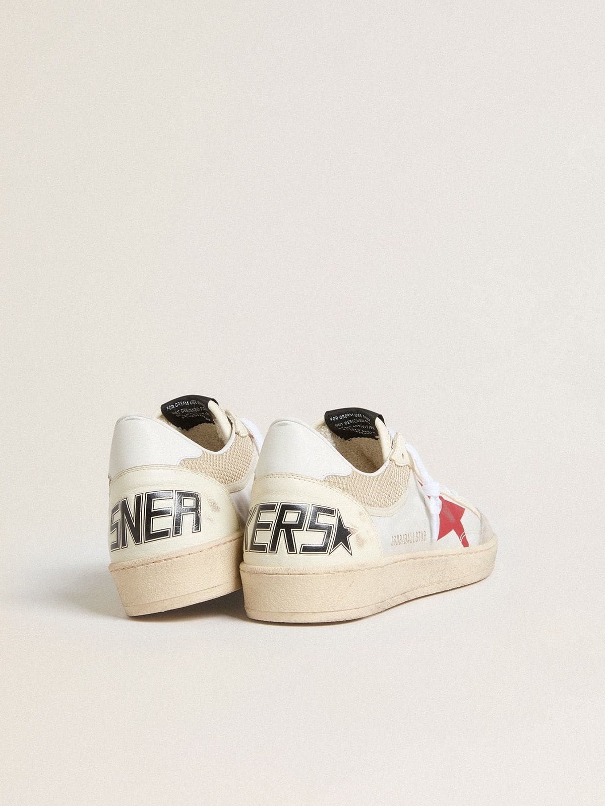 Ball Star in nylon and white mesh with red nylon star and white leather heel tab - 4