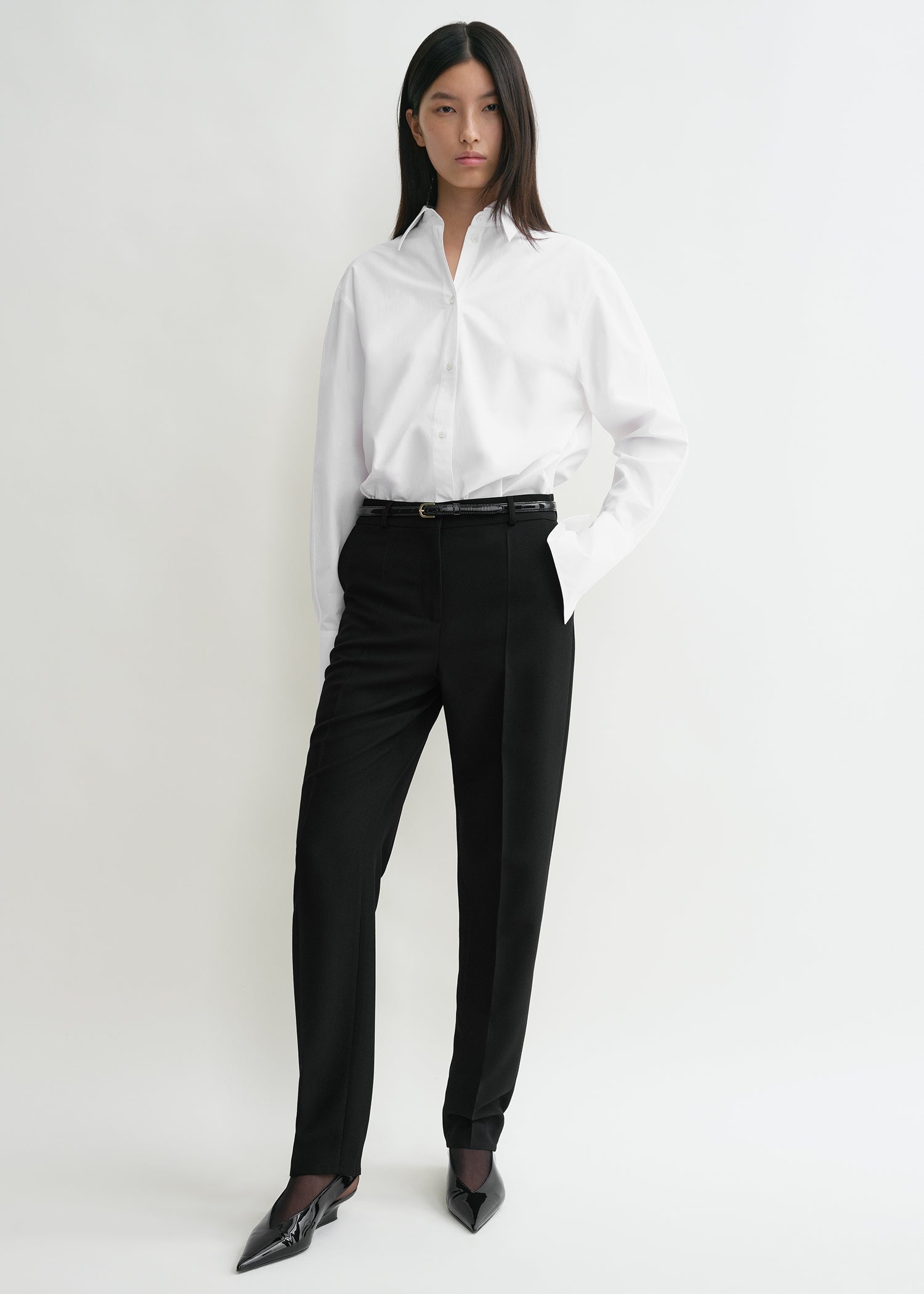 Oversized tuxedo shirt white - 3