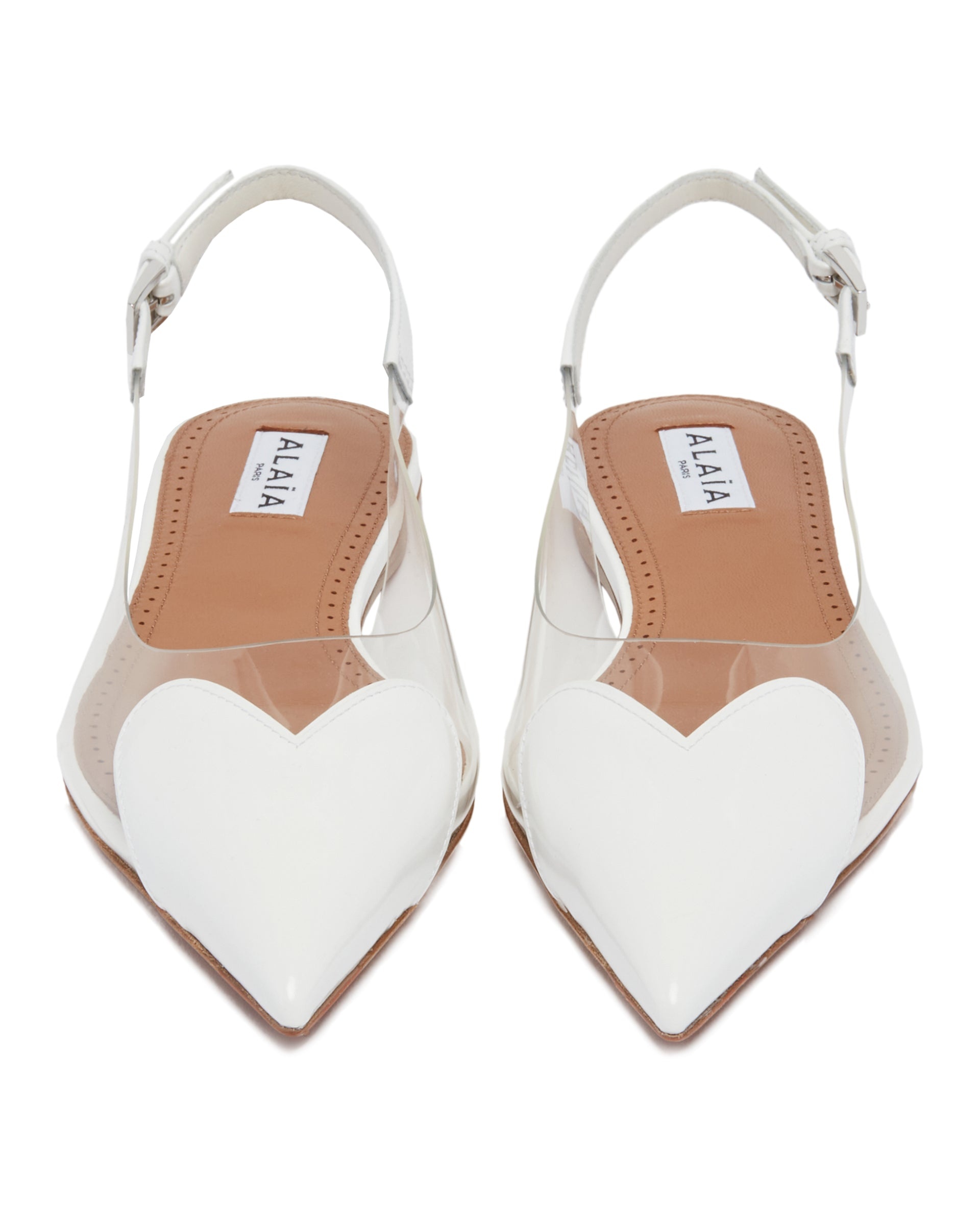 White Strass Ballerina Flats - 4